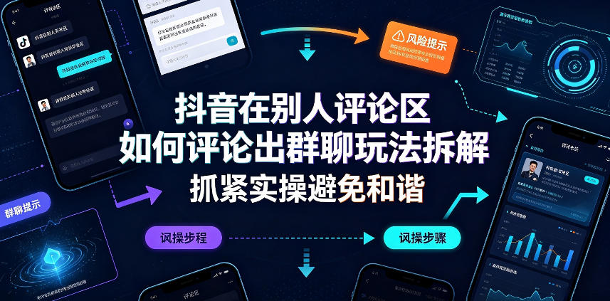 抖音在别人评论区如何评论出群聊玩法拆解，抓紧实操避免和谐-小灰云创