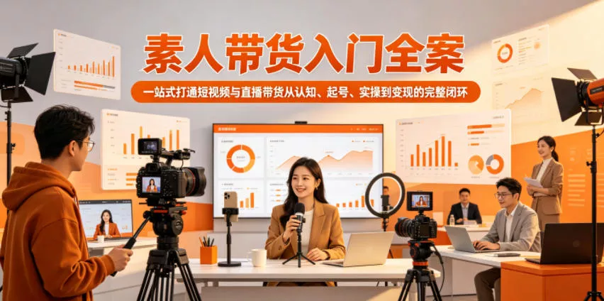 素人带货入门全案，一站式打通短视频与直播带货从认知、起号、实操到变现的完整闭环-小灰云创