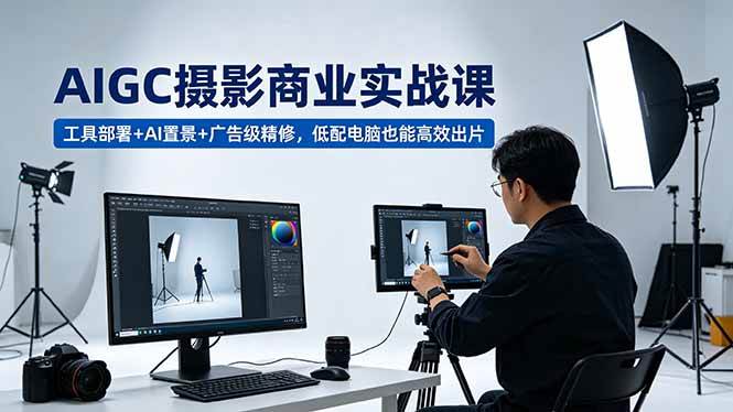 （18434期）AIGC 摄影商业实战课，工具部署+AI置景+广告级精修，低配电脑也能高效出片-小灰云创