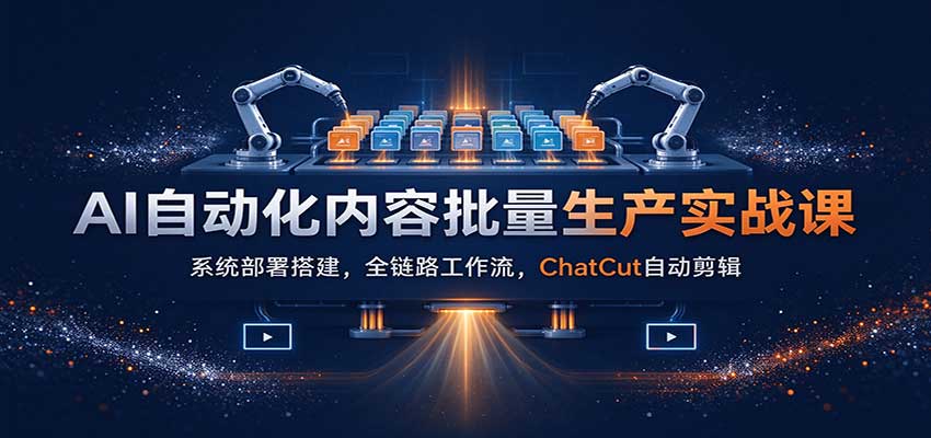 AI自动化内容批量生产实战课：系统部署搭建，全链路工作流，ChatCut自动剪辑-小灰云创