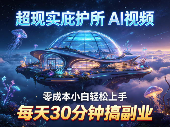超现实庇护所AI视频项目拆解，零成本小白轻松上手，每天30分钟搞副业 - 小灰云创-小灰云创