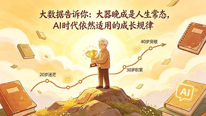 （18288期）付费文章：大数据告诉你：大器晚成是人生常态，AI 时代依然适用的成长规律-小灰云创