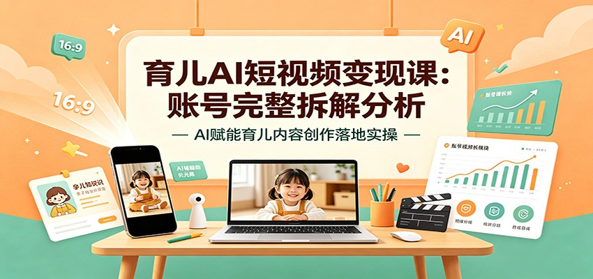 育儿AI短视频变现课:账号完整拆解分析,AI赋能育儿内容创作落地实操 育儿AI短视频变现课:账号完整拆解分析,AI赋能育儿内容创作落地实操