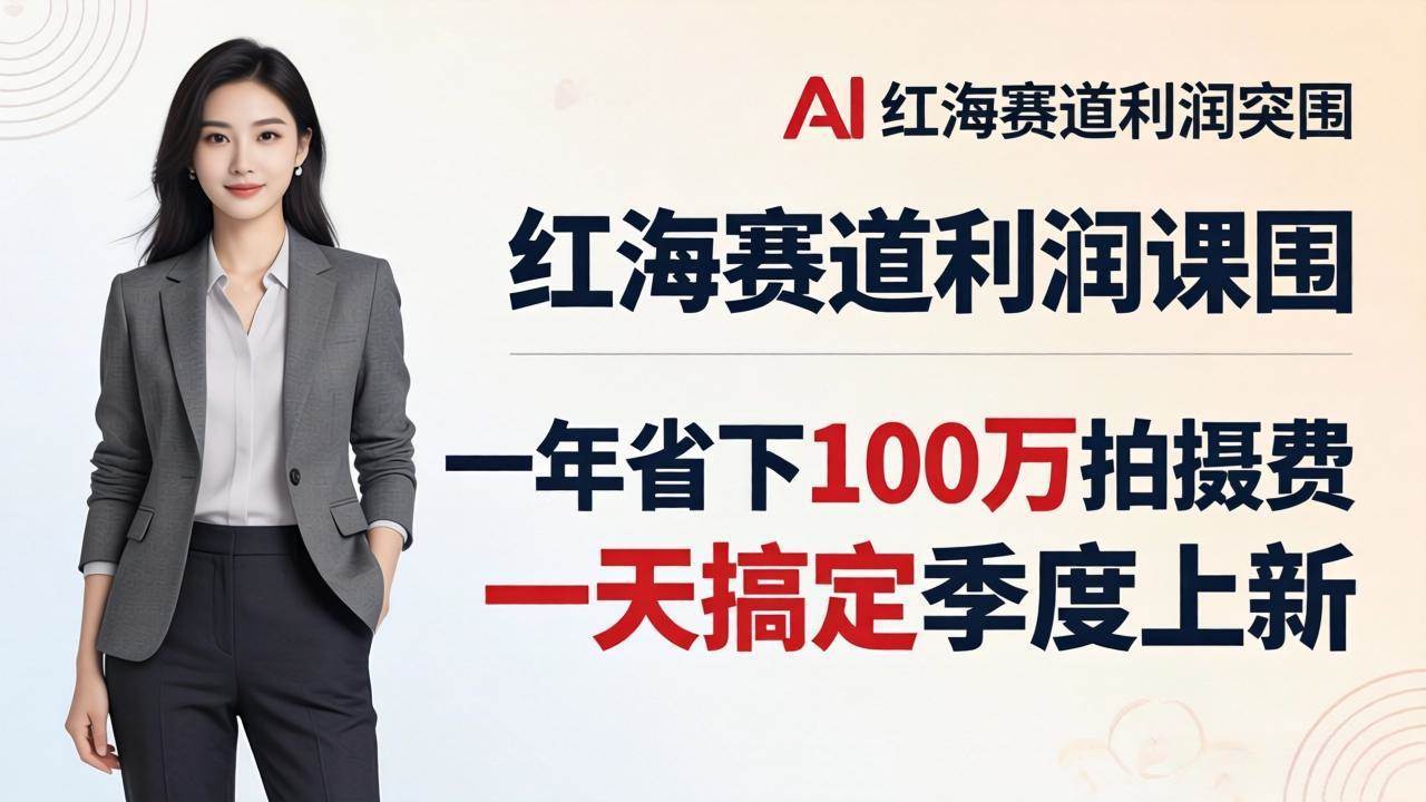 （17884期）服装老板AI模特图课：一年省下100万拍摄费，一天搞定季度上新，红海赛道利润突围-小灰云创