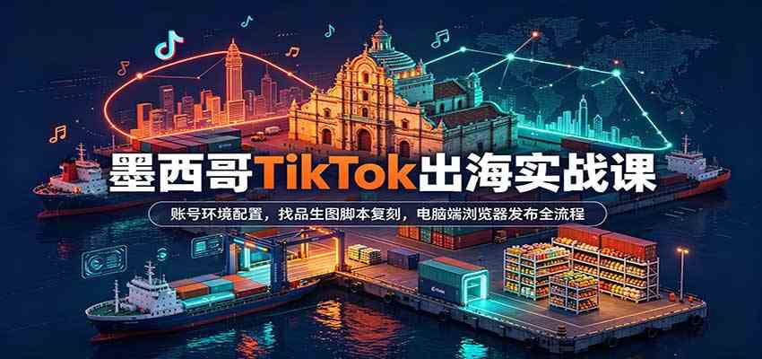 墨西哥TikTok出海实战课：账号环境配置，找品生图脚本复刻，电脑端浏览器发布全流程-小灰云创