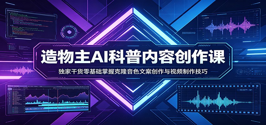 AI科普内容创作课：独家干货零基础掌握克隆音色文案创作与视频制作技巧 - 小灰云创-小灰云创
