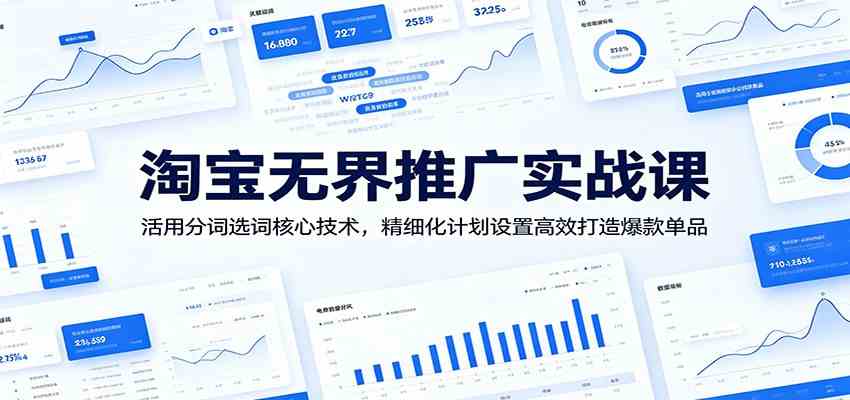 淘宝无界推广实战课：活用分词选词核心技术，精细化计划设置高效打造爆款单品-小灰云创