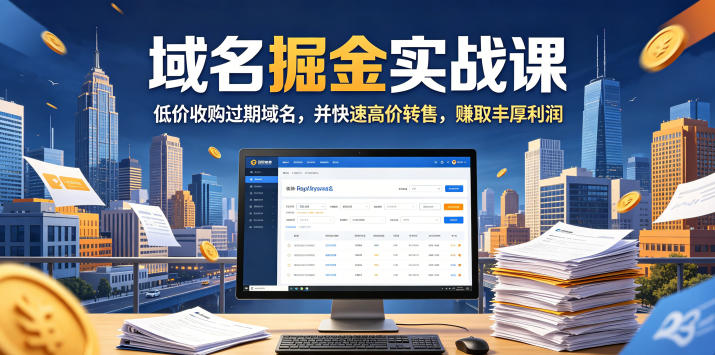 域名交易掘金实战课，低价收购过期域名，并快速高价转售，賺取丰厚利润【原创双语字幕】-小灰云创