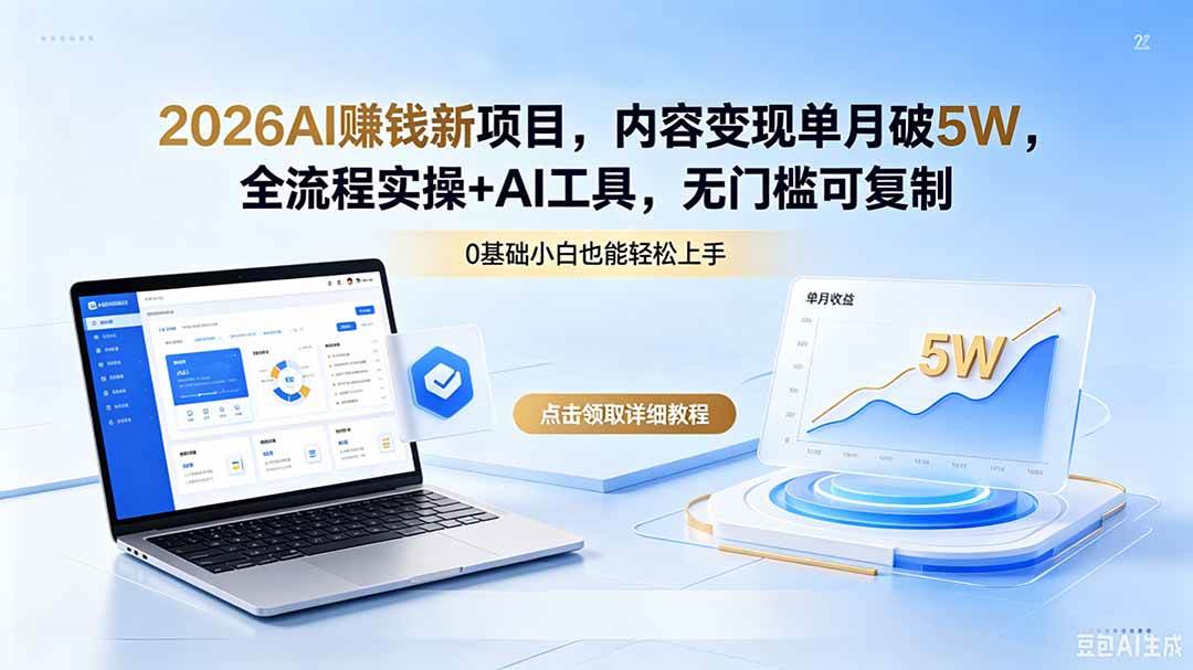 （18476期）2026AI赚钱新项目，内容变现单月破5W，全流程实操+AI工具，无门槛可复制-小灰云创