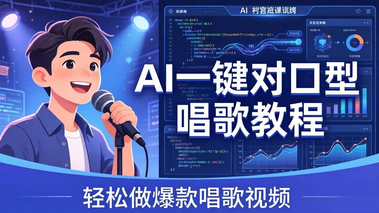 （18118期） AI一键对口型唱歌教程：零基础也能学，素材准备+模型训练+音色转换，轻松做爆款唱歌视频-小灰云创