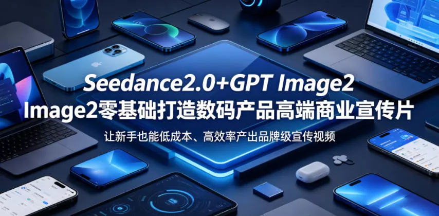 Seedance2.0+GPT Image2零基础打造数码产品高端商业宣传片，让新手也能低成本、高效率产出品牌级宣传视频-小灰云创