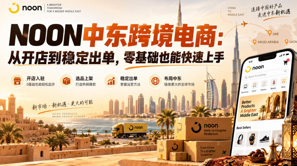 NOON中东跨境电商:从开店到稳定出单,零基础也能快速上手(更新2026)-小灰云创