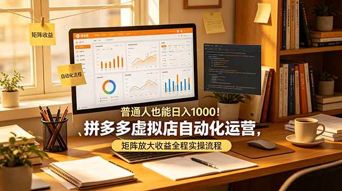 （19022期）普通人也能日入 1000！拼多多虚拟店自动化运营，矩阵放大收益全程实操流程-小灰云创
