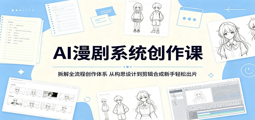 AI漫剧系统创作课：拆解全流程创作体系，从构思设计到剪辑合成新手轻松出片-小灰云创