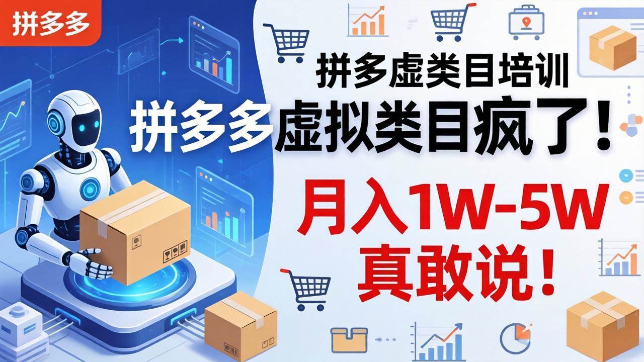（17909期）拼多多虚拟类目疯了！机器人自动发货，月入 1W-5W 真敢说！-小灰云创