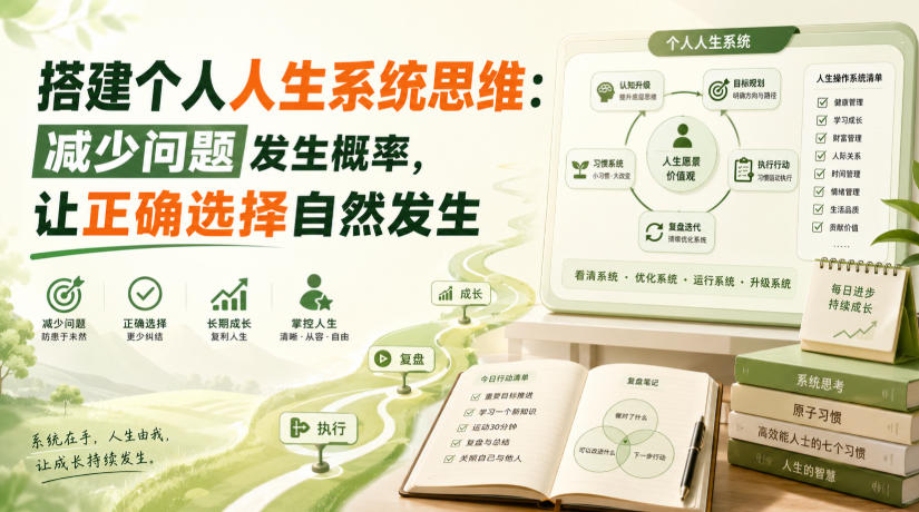 付费文章：搭建个人人生系统思维：减少问题发生概率，让正确选择自然发生-小灰云创