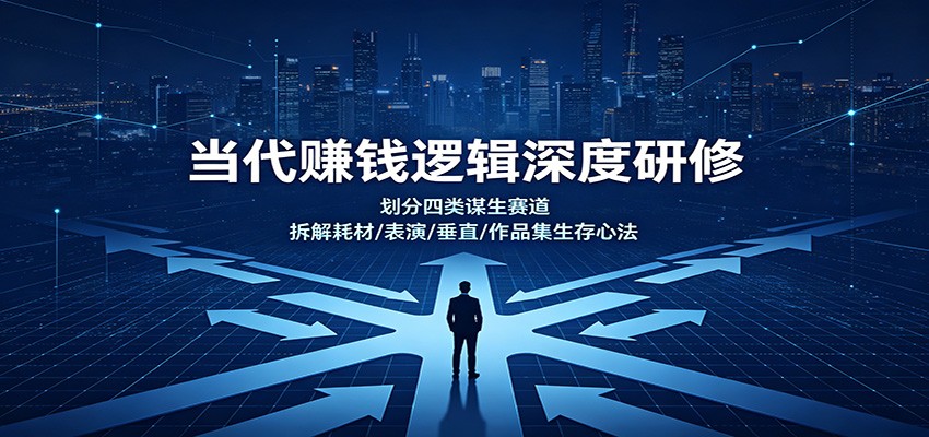 当代赚钱逻辑深度研修：划分四类谋生赛道，拆解耗材/表演/垂直/作品集生存心法-小灰云创