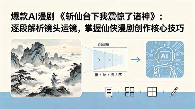 （18620期）爆款AI漫剧《斩仙台下我震惊了诸神》：逐段解析镜头运镜，掌握仙侠漫剧创作核心技巧-小灰云创