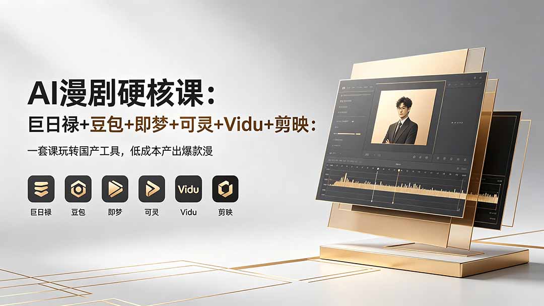 AI漫剧硬核课：巨日禄+豆包+即梦+可灵+Vidu+剪映：一套课玩转国产工具，低成本产出爆款漫剧-小灰云创