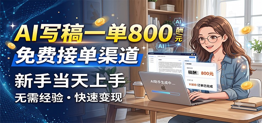 AI写稿一单800，免费接单渠道，一单一结几十到上千，新手当天上手-小灰云创