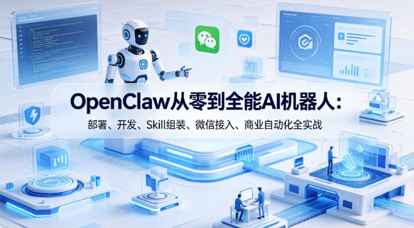 OpenClaw从零到全能AI机器人：部署、开发、Skill组装、微信接入、商业自动化全实战-小灰云创