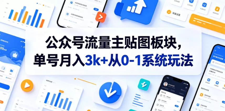 公众号流量主贴图板块，单号月入3k+从0-1系统玩法-小灰云创