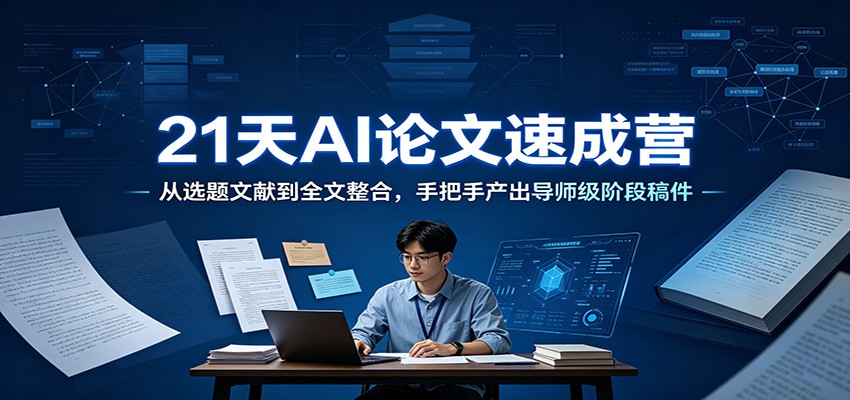 21天AI论文速成营：从选题文献到全文整合，手把手产出导师级阶段稿件-小灰云创