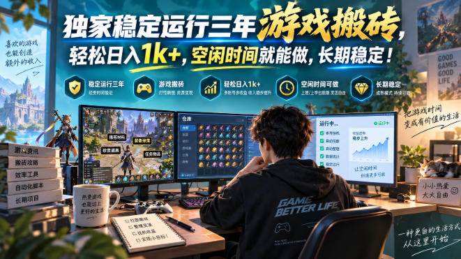（20631期）三款AI自动化游戏副业，日入千元，可批量矩阵操作适合新手小白！-小灰云创