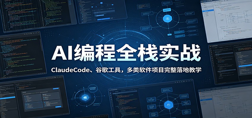 AI编程全栈实战:ClaudeCode、谷歌工具,多类软件项目完整落地教学-小灰云创