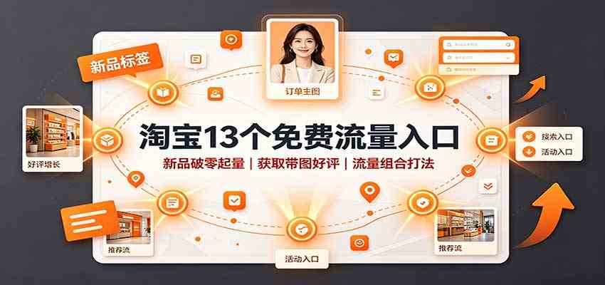 淘宝13个免费流量入口:新品破零起量,获取带图好评,流量组合打法-小灰云创