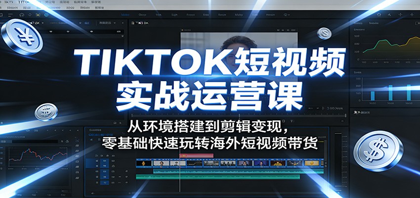 TIKTOK短视频实战运营课：从环境搭建到剪辑变现，零基础快速玩转海外短视频带货 - 小灰云创-小灰云创