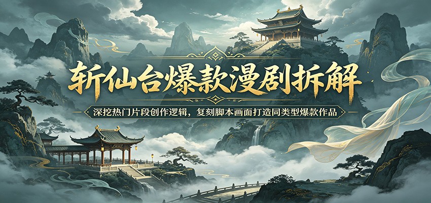 斩仙台爆款漫剧拆解：深挖热门片段创作逻辑，复刻脚本画面打造同类型爆款作品-小灰云创