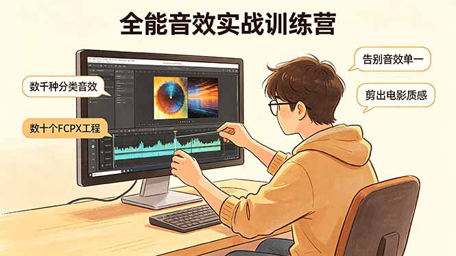 全能音效实战训练营：数千种分类音效+数十个FCPX工程，告别音效单一，剪出电影质感-小灰云创