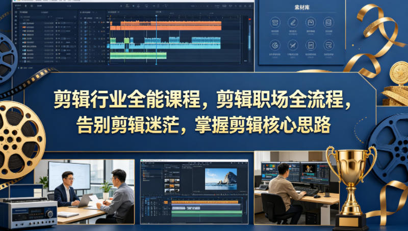 剪辑行业全能课程，剪辑职场全流程，告别剪辑迷茫，掌握剪辑核心思路-小灰云创