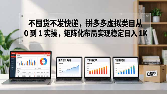 不囤货不发快递，拼多多虚拟类目从 0 到 1 实操，矩阵化布局实现稳定日入 1K - 小灰云创-小灰云创