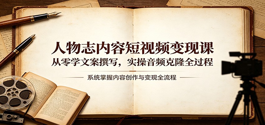 人物志内容短视频变现课:从零学文案撰写,实操音频克隆全过程 人物志内容短视频变现课:从零学文案撰写,实操音频克隆全过程