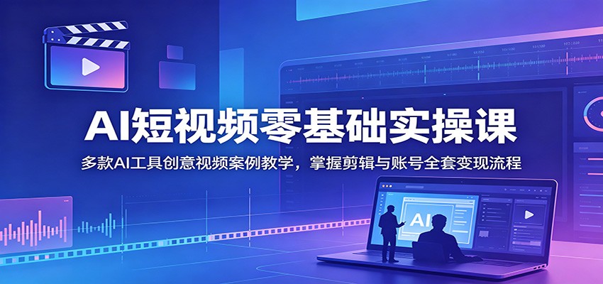 AI短视频零基础实操课:多款AI工具创意视频案例教学,掌握剪辑与账号全套变现流程-小灰云创