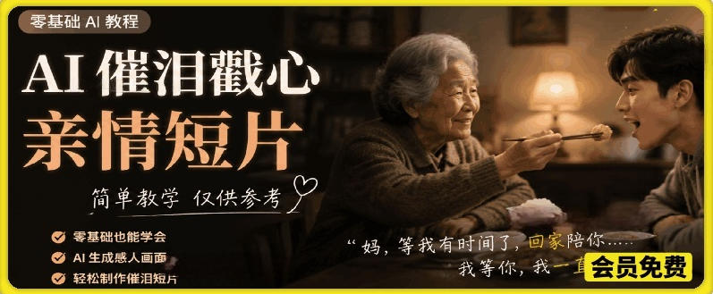 AI催泪戳心亲情短片,零基础AI教程,简单教学仅供参考-小灰云创