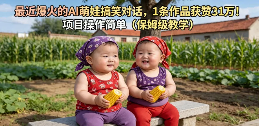 最近爆火的AI萌娃搞笑对话，1条作品获赞31W，项目操作简单(保姆级教学)-小灰云创