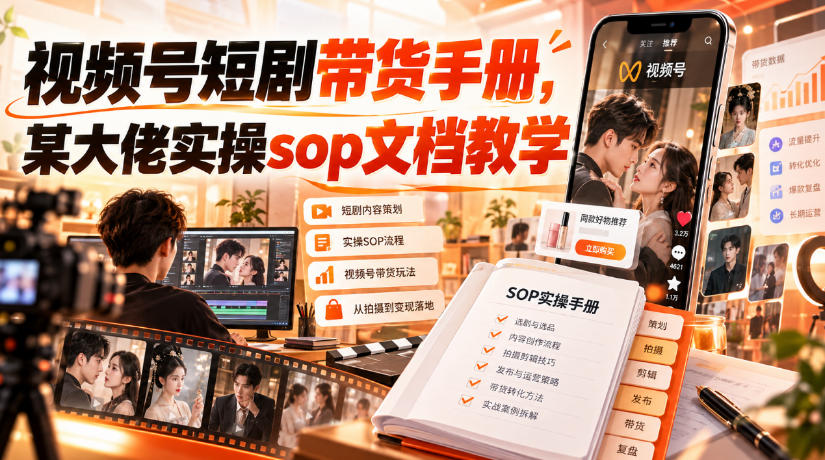 视频号短剧带货手册，某大佬实操sop文档教学-小灰云创