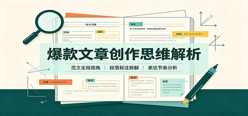 爆款文章创作思维解析：全局视角拆解范文，梳理行文逻辑，搭配真实拆文实操案例-小灰云创