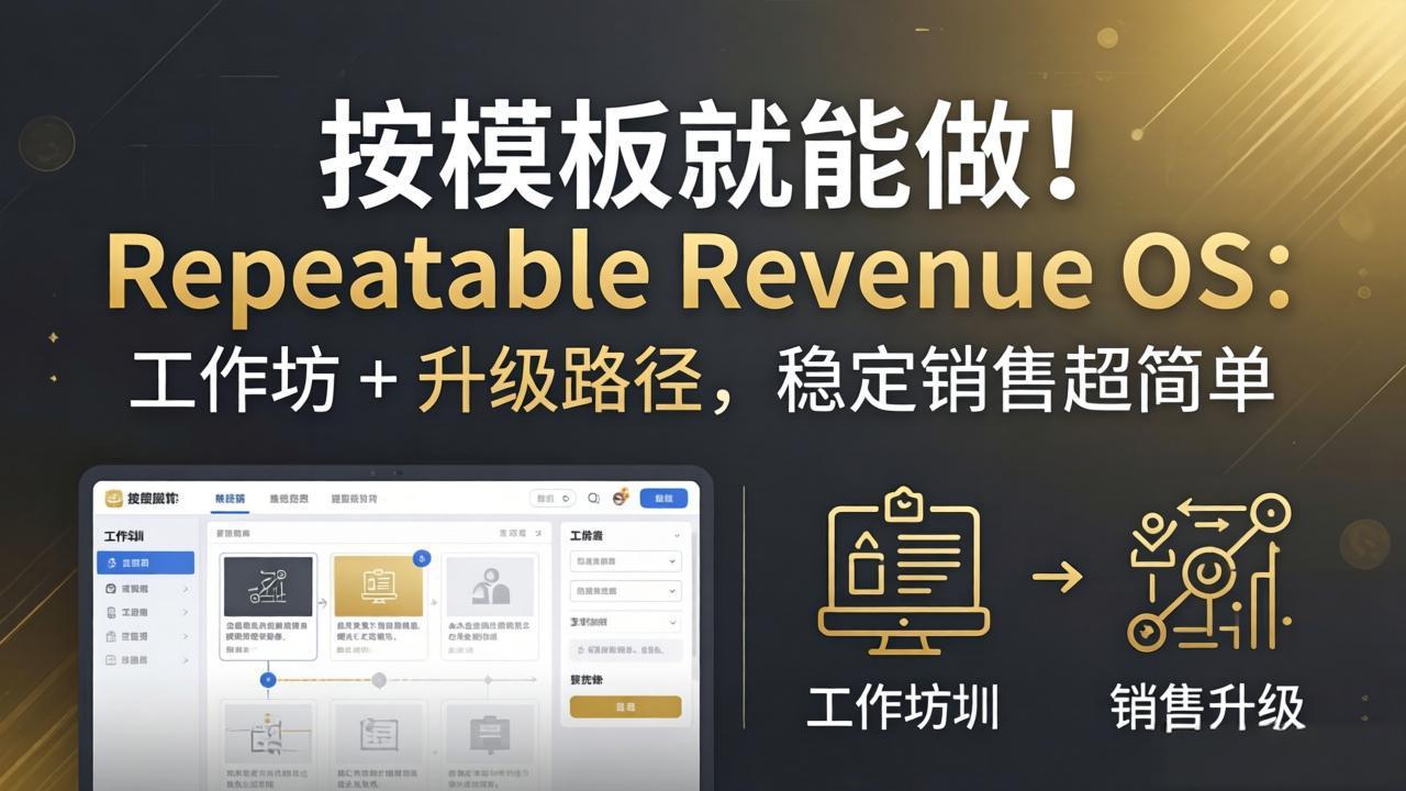 按模板就能做！Repeatable Revenue OS：工作坊 + 升级路径，稳定销售超简单-小灰云创