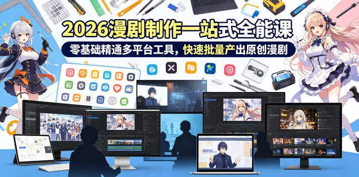 2026 AI漫剧制作一站式全能课，零基础精通多平台工具，快速批量产出原创漫剧-小灰云创