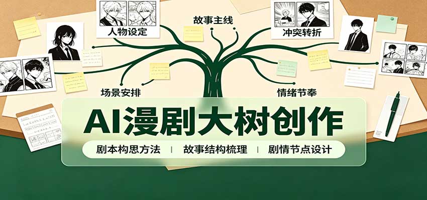 AI漫剧大树创作：剧本构思课程讲解，软件插件配置，配套工具资料完整梳理-小灰云创