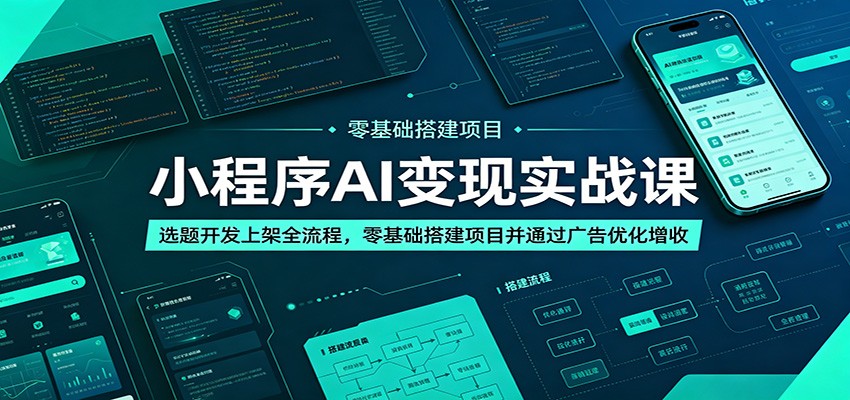 小程序AI变现实战课:选题开发上架全流程,零基础搭建项目并通过广告优化增收-小灰云创