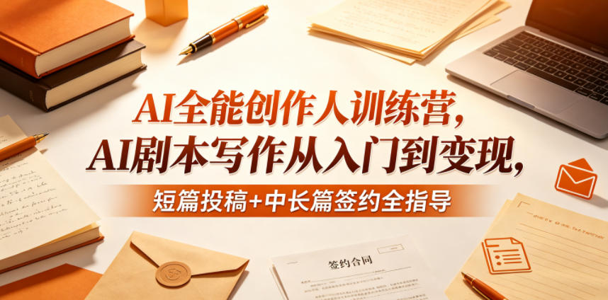 AI全能创作人训练营,AI剧本写作从入门到变现,短篇投稿+中长篇签约全指导-小灰云创