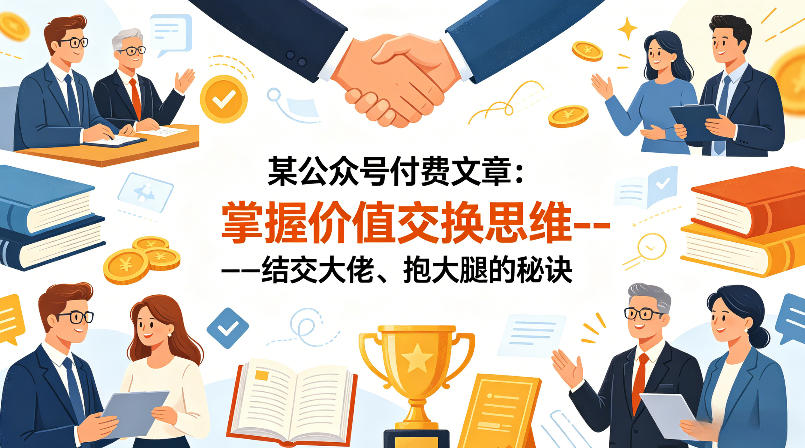 某公众号付费文章：掌握价值交换思维—-结交大佬、抱大腿的秘诀-小灰云创