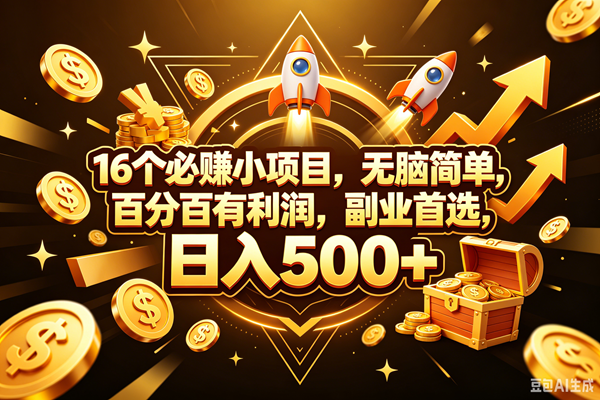 （18440期）16个必赚钱的小项目，百分百赚米，无脑简单，副业首选，日入300+-小灰云创
