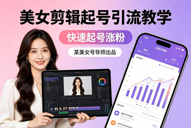 某美女号导师出品：美女剪辑起号引流教学，快速起号涨粉 - 小灰云创-小灰云创