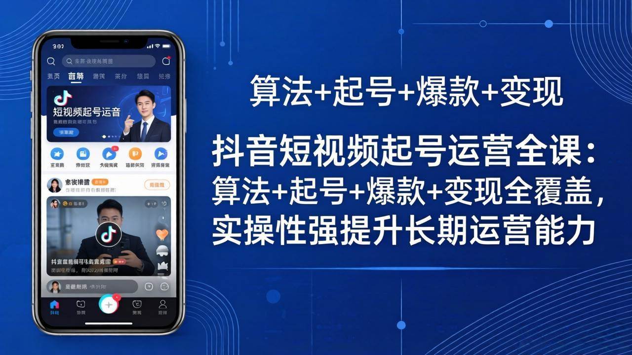 （18071期）抖音短视频起号运营全课：算法+起号+爆款+变现全覆盖，实操性强提升长期运营能力 - 小灰云创-小灰云创